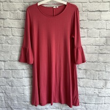 PREOWNED GAP PINK BELL SLEEVE SWING DRESS WOMENS XL 