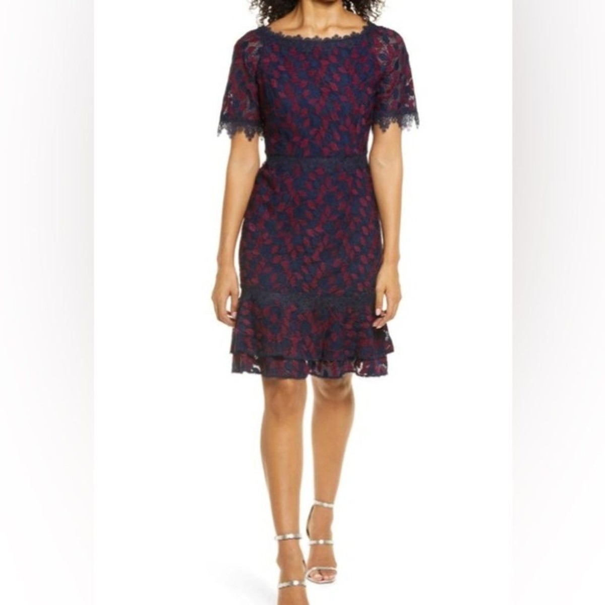 chinese dress ladies Shani Bell-Sleeve Surplice Lace Dress in Green - Green
