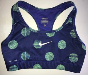 耐克五彩聚酯纤维 氨纶混纺带波尔卡圆点设计运动文胸 Ebay