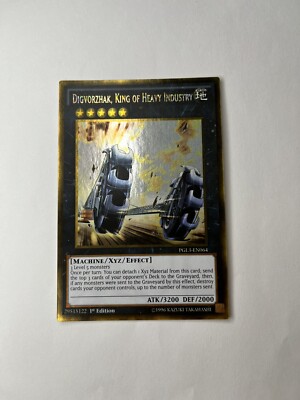 Yugioh Digvorzhak, King of Heavy Industry PGL3-EN064 1st Edition Gold Rare NM