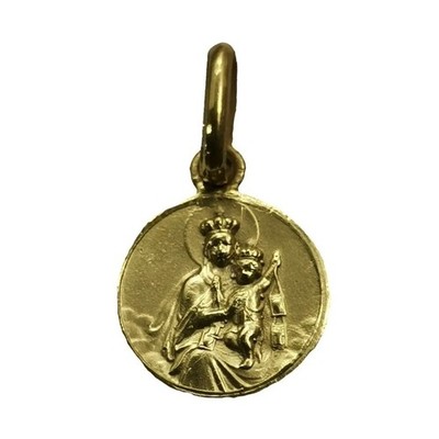 Massiver 10k Gold Jungfrau Maria Jungfrau del Carmen Anhänger Dije 1,5 cm Made in Mexiko