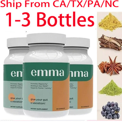 1-3Bottle Emma Gut Health Supplement 60 Capsules for Bloating Relief & Leaky Gut