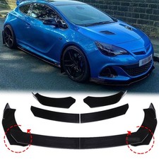 Front Bumper Lip Splitter Spoiler Body Kits Chin Glossy Black For Opel Astra J