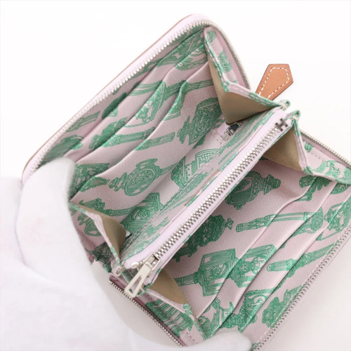 Hermès Azap Compact Silk In Veau Epsom Compact Wallet Pink Silver Metal Fittings - Picture 4 of 9