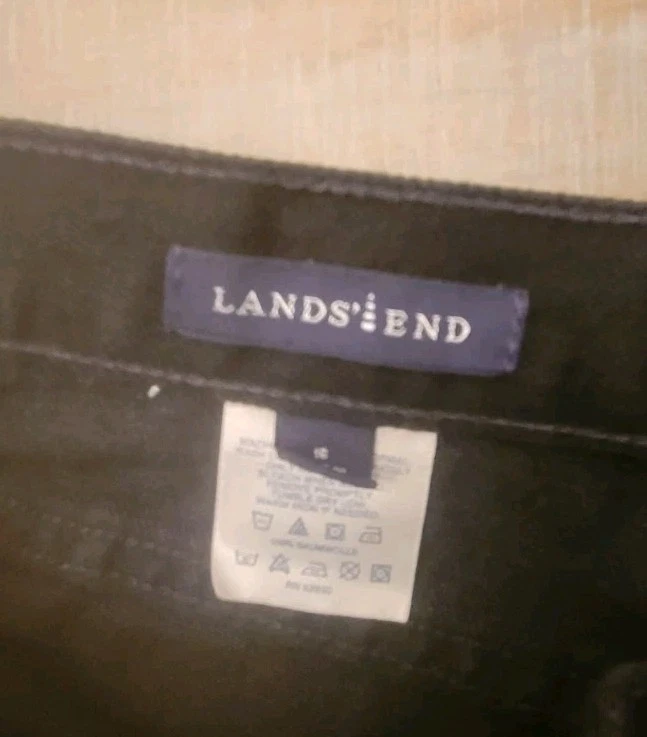 Pantalones de mezclilla Lands End para mujer talla 16 negros elásticos bolsillos ajustados novio Foto 3 de 4