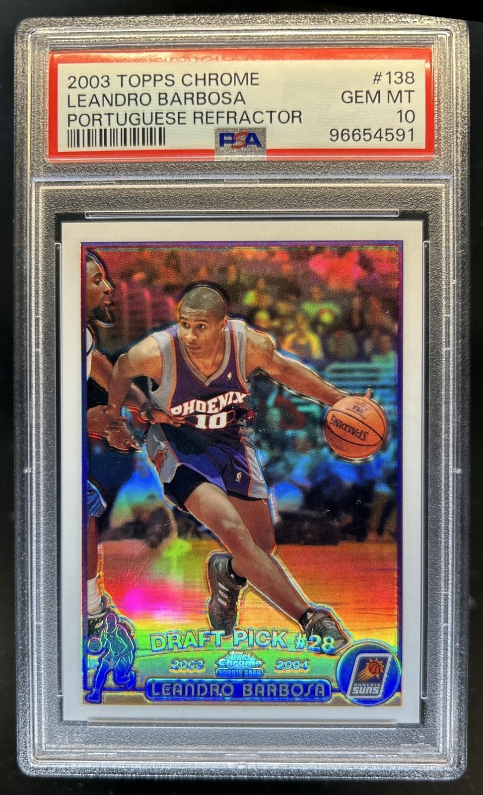 2003-04 Topps Chrome Leandro Barbosa Refractor Rookie RC #138b Suns PSA 10