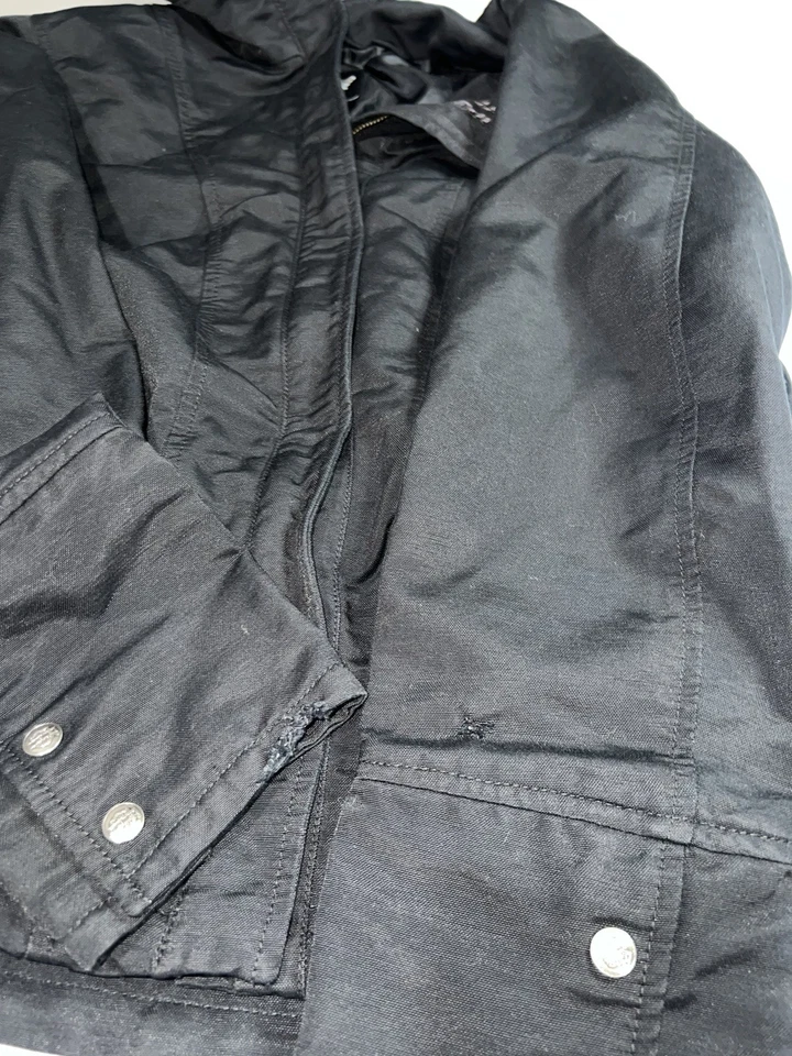 Chaqueta Harley Davidson para mujer talla L negra algodón nailon espalda bling Foto 4 de 4