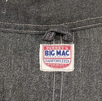 Vintage 1940s Penney's Big Mac Salt and Pepper Belted Shop Coat