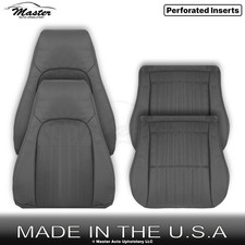1997-1999 For Chevy Camaro Leather Perf Front Replacement Seat Covers Dark Gray
