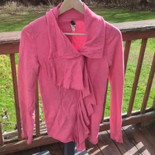 We The Free People Ebb & Flow Whistle Pink Zip Jacket Womens Petite Small P+S