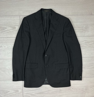 Corneliani Italy Super 160er Schurwolle Schwarz Zwei Knöpfe Blazer Sakko...