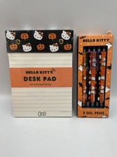 Hello Kitty Halloween Lined Desk pad/Notepad  Gel Pen Set NEW W/ Tags