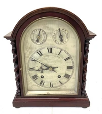 Antique Mahogany QUARTER Ting Tang STRIKING Bracket Mantel Clock CHIME / SILENT