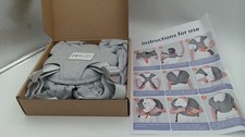 Grey Pet Carrier Sling Hands Free Front Facing Chest Carrier With Bottom Mat