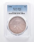1998 American Silver Eagle MS67 PCGS Pink/Purple Tone a8140 — photo 1