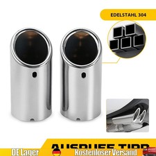 Auspuffblende Endrohr Blende Silber 68.5-70mm Anschluss Silber Chrom Edelstahl