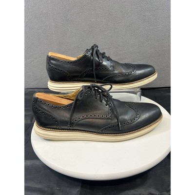 Cole Haan Lunar Grand Oxford Wing Tip Loafers Mens SZ 11.5 Lace Up Leather Black