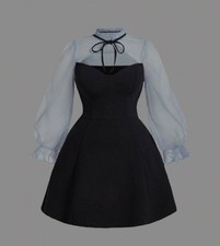 SHEIN Clasi Plus Size Party Elegant Lace Ruffle Sleeve Dress 1xl