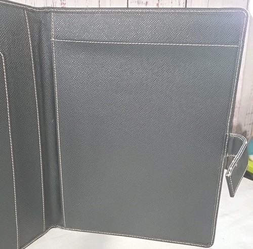 Franklin Covey Black Faux Leather Notepad Folio Folder Magnetic Close 12.5 x 9.5 - Picture 6 of 6
