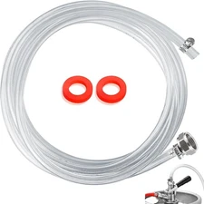 10ft Kegerator Beer Line Tubing 3/16" ID with Barb Fitting 