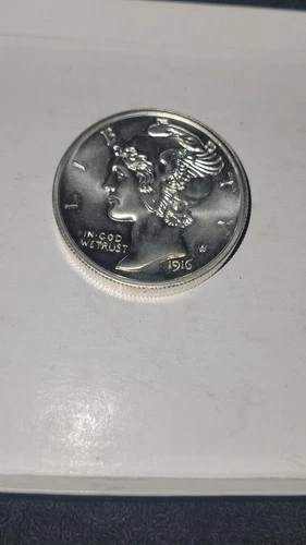 1916 Mercury Dime Tribute 2 Troy Ounce. 999 Fine Silver Round