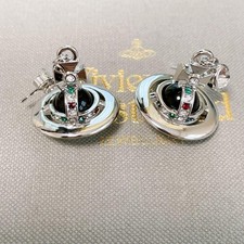 Vivienne Westwood Tiny Orb Small Earrings Rhinestone New Unused Authentic No Box
