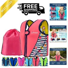 Kids Swim Vest - Adjustable Buoyancy Aid in Pink Blossom