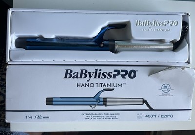 BaByliss PRO Nano Titanium Extended Barrel Curling Iron 1 1/4 Inch New In Box