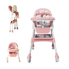 Foldable 4-In-1 Baby High Chair for Babies & Toddlers, High Chair with Detachabl