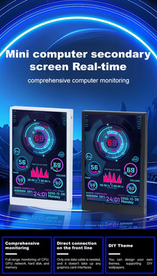 8,89 cm Sekundärdisplay, PC-Hardware-Statusanzeige, Überwachungsmonitor