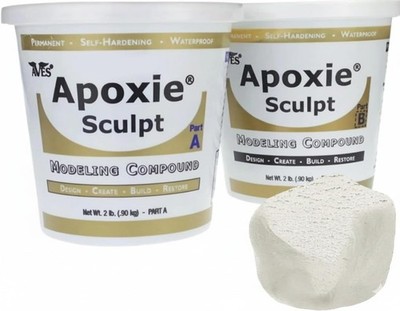 Apoxie Sculpt - 2 Part Modeling Compound (A & B) - 4 Pound, White/Stone White