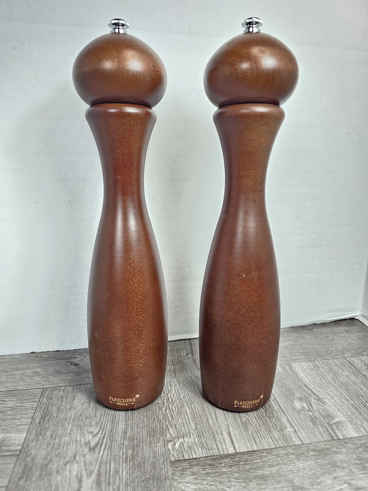 Fletchers Mill 12 Inches Marsala Wood 12" Salt Mill Walnut Stain Set Of 2
