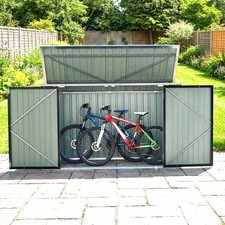Bicycle Store 3 Wheelie Bin Storage Bike Shed by Garden Universe Grey Secure
