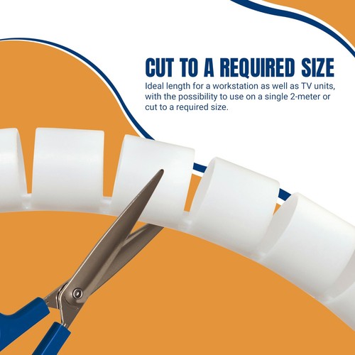 Flexible 2m Cable Tidy Sleeve – Durable Spiral Cable Organizer - Picture 6 of 9