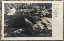 Basin & Old Man's Foot Franconia Notch New Hampshire 1933 RPPC Postcard 3955