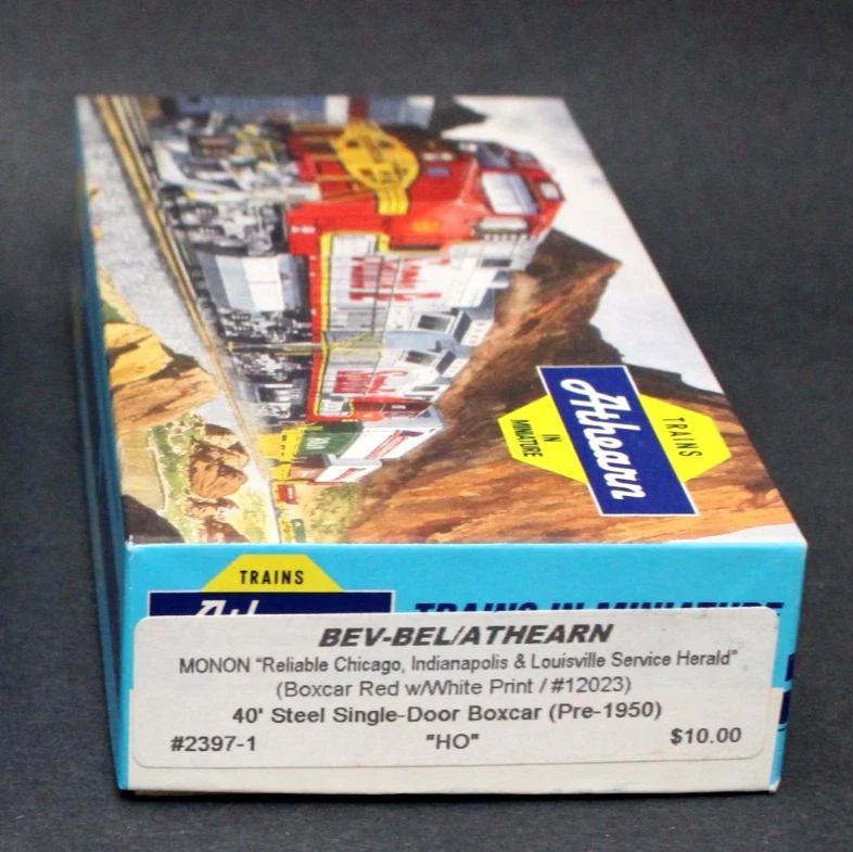 Bev-Bel Athearn 2397-1 HO 40' SD Boxcar Monon CIL 12023 Built Boxed KDs - Image 4 of 4
