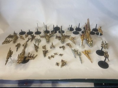 Eldar/aeldari Battlefleet Gothic Fleet X 27 Ships Metal OOP