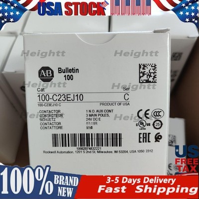 NEW ALLEN-BRADLEY IEC AB 100-C23EJ10 STANDARD CONTACTOR 23 AMP 24VDC US Free Tax