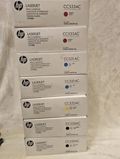 Lot 7 Brand New Genuine Factory Sealed HP CC530AC CC531AC CC532AC CC533AC READ