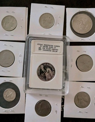 .999 Silver Washington Dollar 2007 Lot 5 + 1 Surprise Coin - Picture 3 of 4
