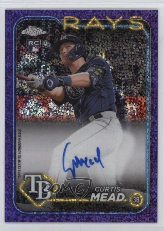 2024 Topps Chrome Rookie Purple Speckle Refractor /299 Curtis Mead Auto RC 02sc
