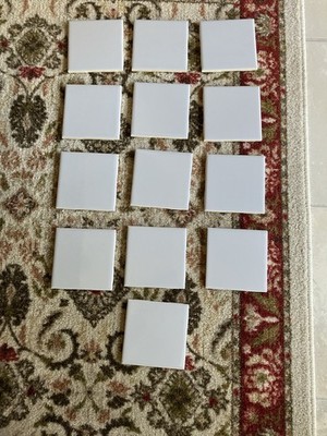 Lot VTG 13 Glossy Lite Gray 4-1/4'' Ceramic Tiles made by The Color Tile Co.  NOS