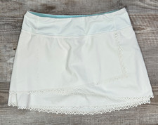 Ivivva By Lululemon Tennis Skort Lazer Cut Lace Trim White Size 14