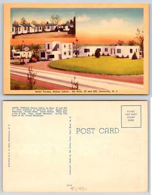 Somerville New Jersey MOTEL TERRACE DELUXE CABINS Postcard R153