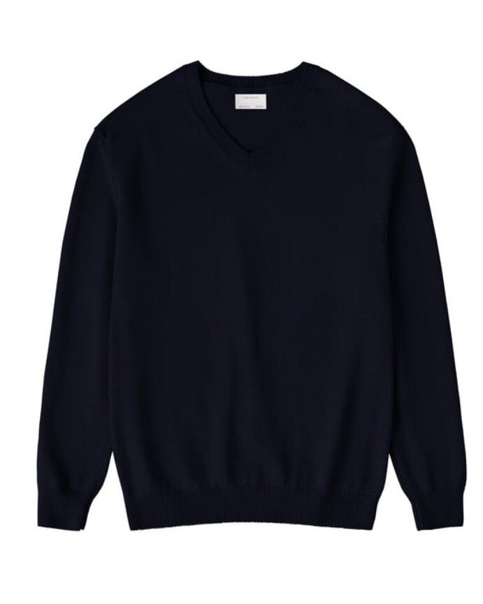 Zara Men's Origin Collection Dark Navy V Neck Cottn Lining Sweatshirt Size Large