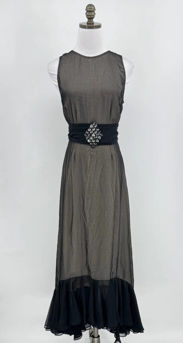 karen zambos silk dress Karen Zambos Vintage Couture 100% Silk Tank Dress Size 4