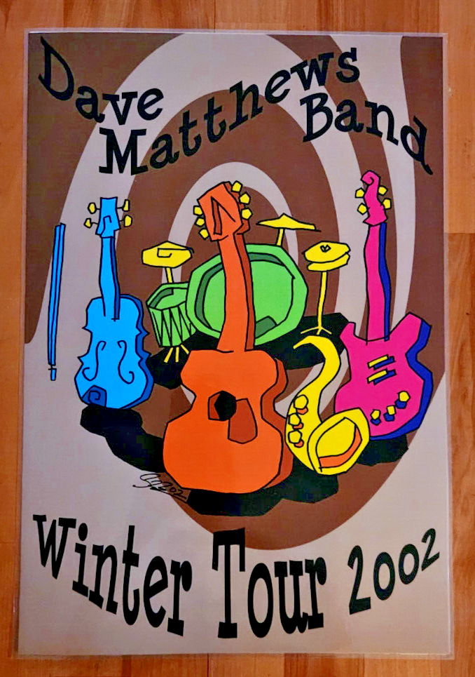 Dave Matthews Band Winter Tour 2002 Laminated Poster Color Art 13