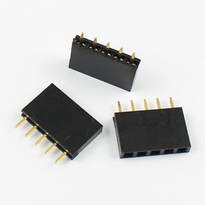 100Pcs 2.54mm Pitch 5 Pin Female Single Row Straight Header Strip PH: 8.5mm