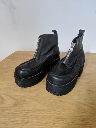 UNIF Black Chunky Boots (100% Leather 
