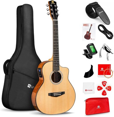 Vangoa Electric Acoustic Guitar 3/4 Size-36 Inch Acoustic Electric Guitar Bundle